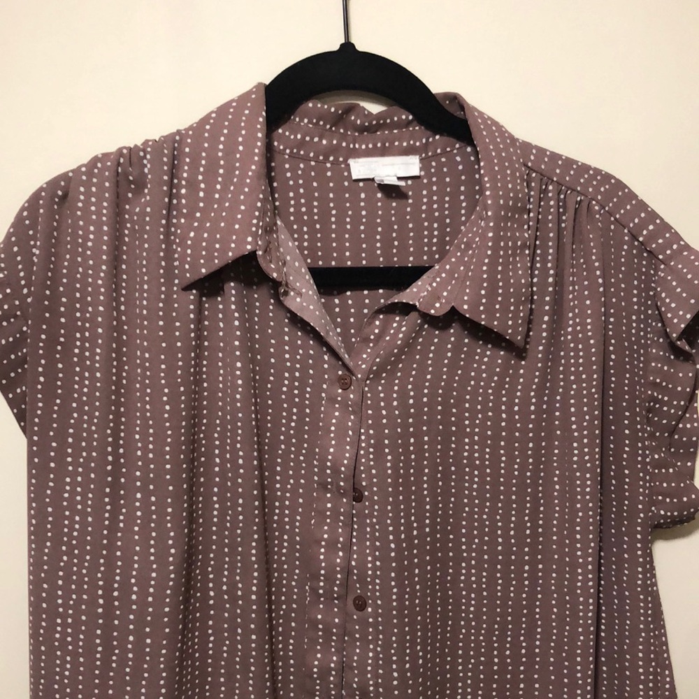 Purple Dot Women’s Button Blouse